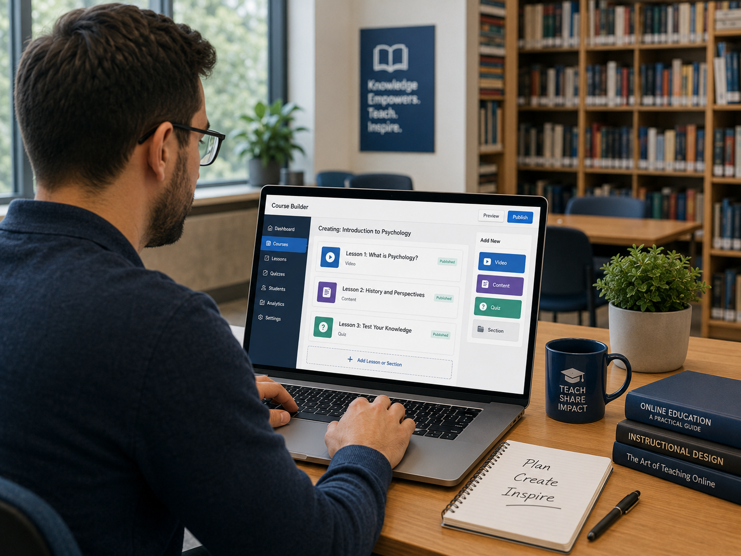 Create courses and publish books